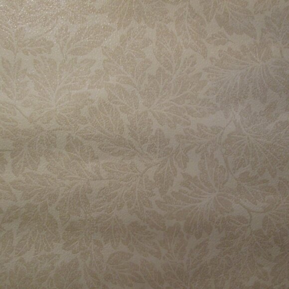 Vintage 1990s Beige Leaf Motif Wallpaper - Picture 7 of 10